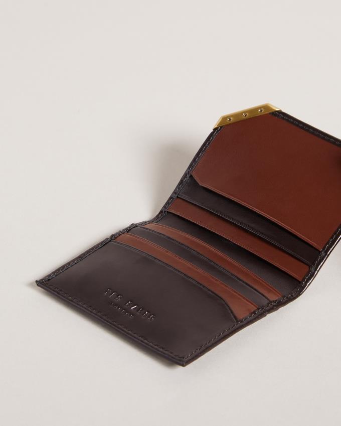 Portefeuille Ted Baker Leather Card Marron Chocolat Homme | RXJ-87013378